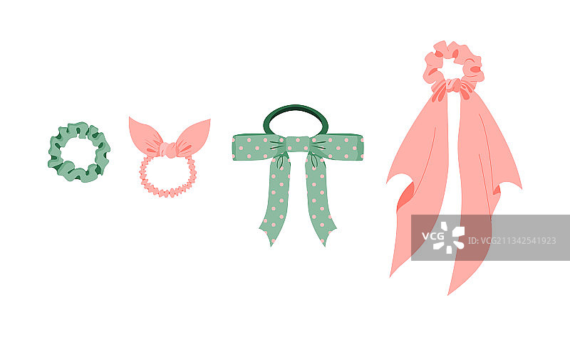 一组四个粉色发圈图片素材