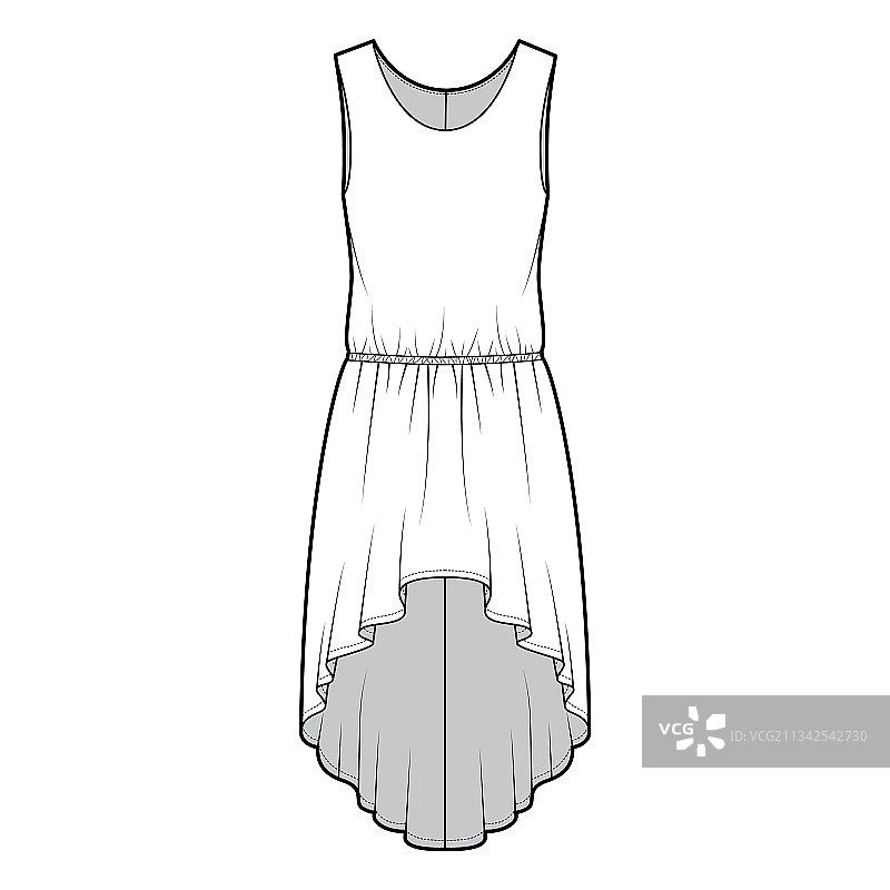 高低连衣裙技术时装图片素材