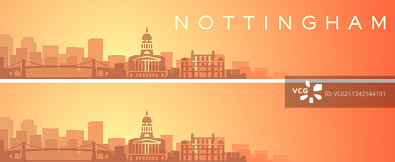 诺丁汉美丽的天际线风光banner图片素材