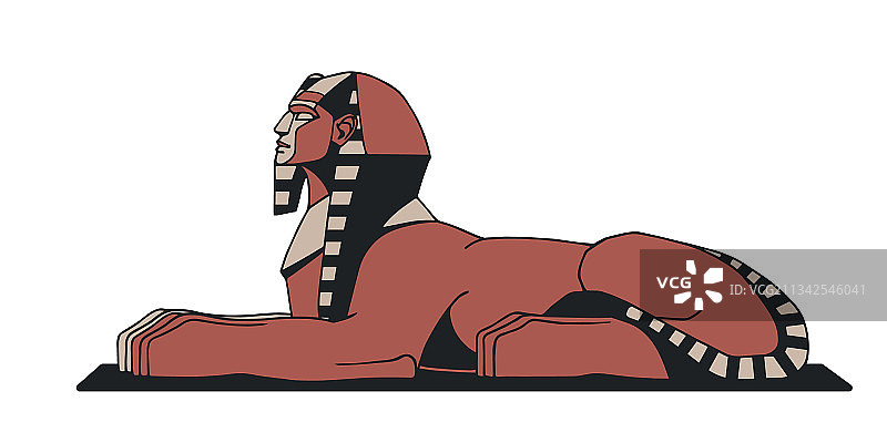 卡通埃及狮身人面像旅游地标图片素材