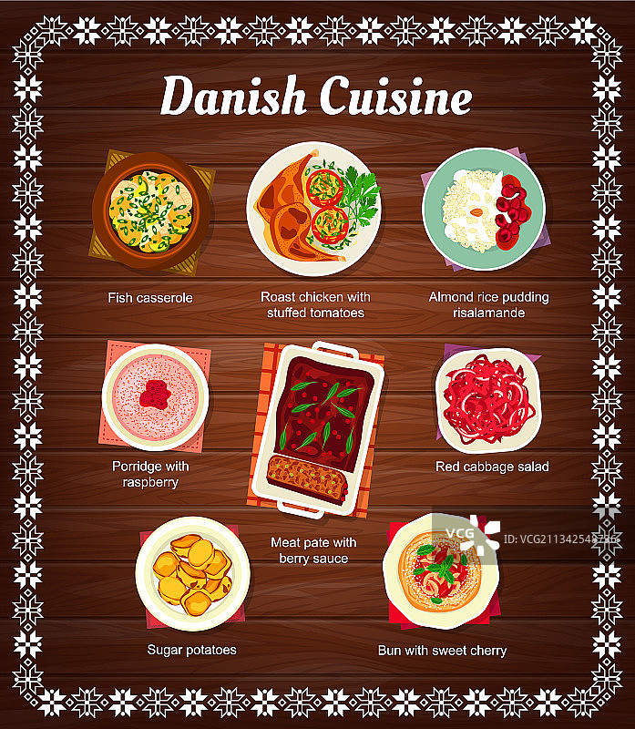 丹麦美食食品菜单菜肴和餐点图片素材