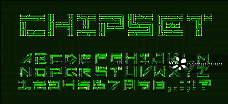芯片组电路板字母图片素材
