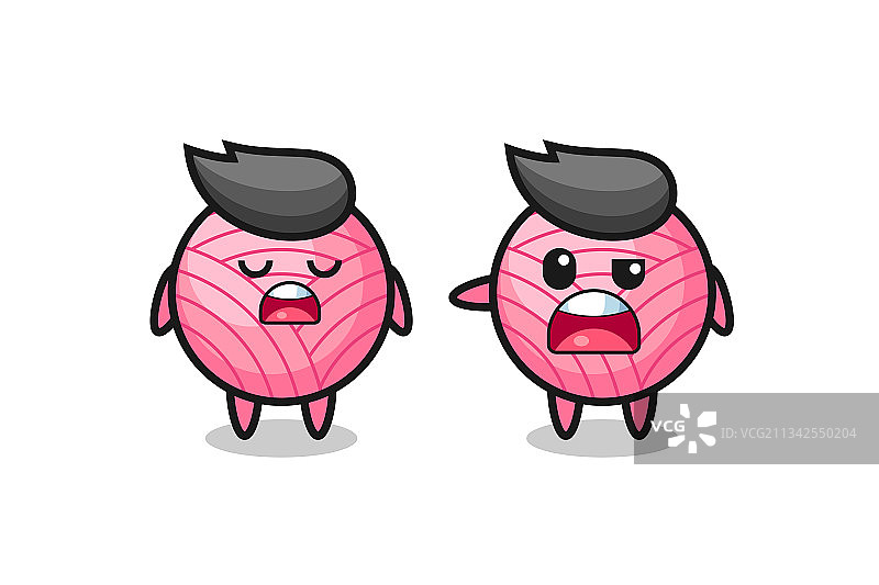 两个可爱毛线球角色的争论图片素材