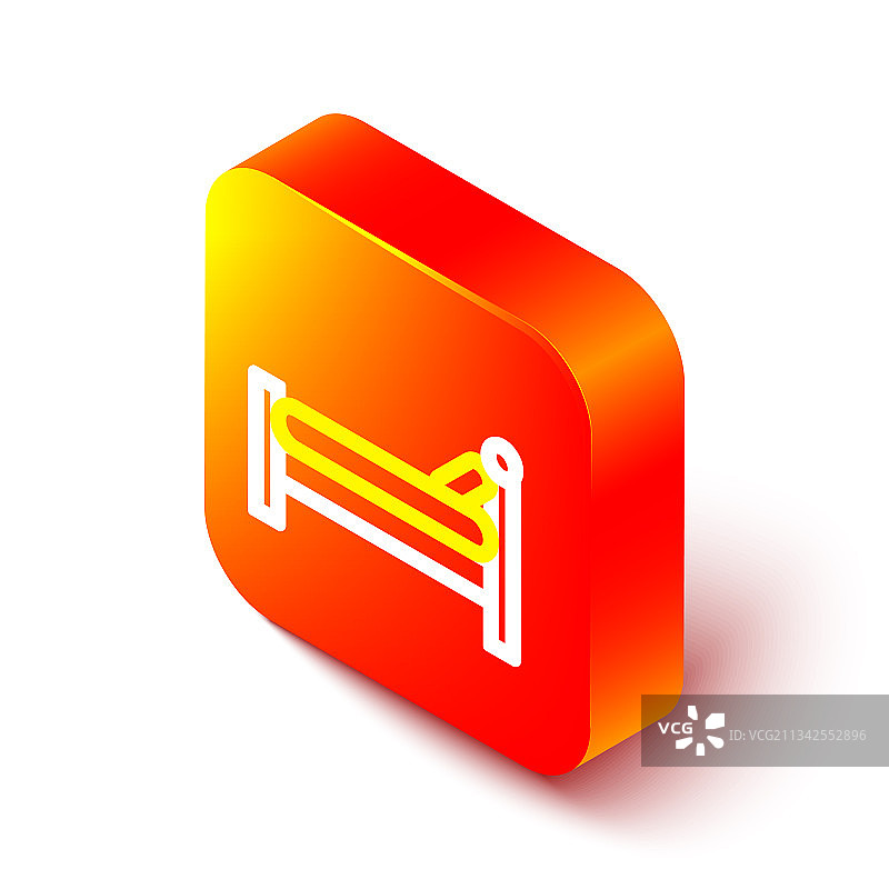 2.5D线性床图标，白色背景图片素材