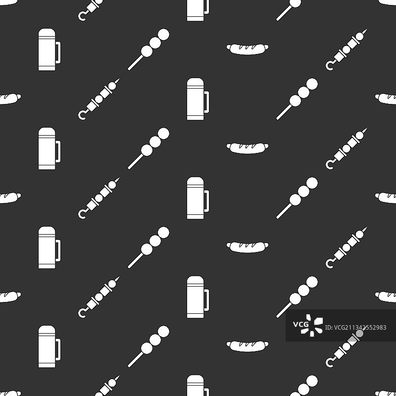 热狗三明治烤肉串保温瓶组合图片素材