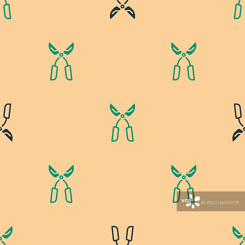 绿色黑色园艺手工剪刀图片素材