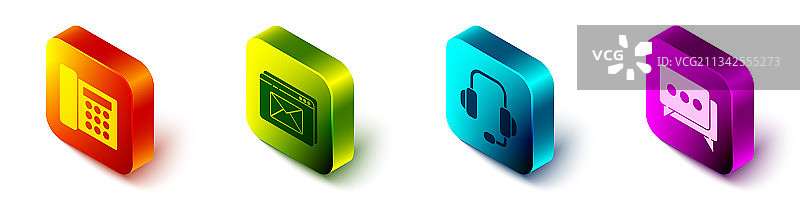 2.5D电话网站和信封图片素材