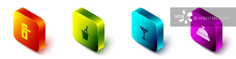 2.5D门把手冰桶香槟套装图片素材