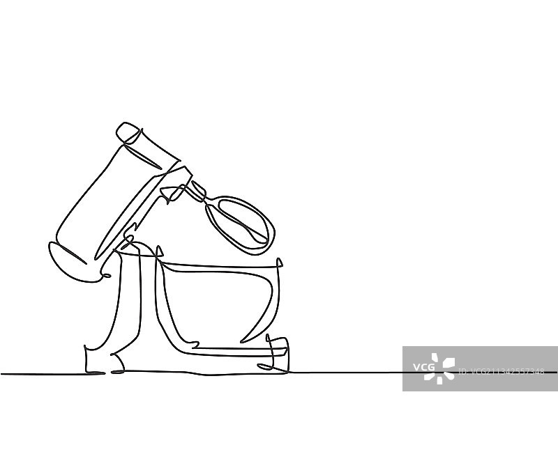 落地电风扇连续线条画图片素材