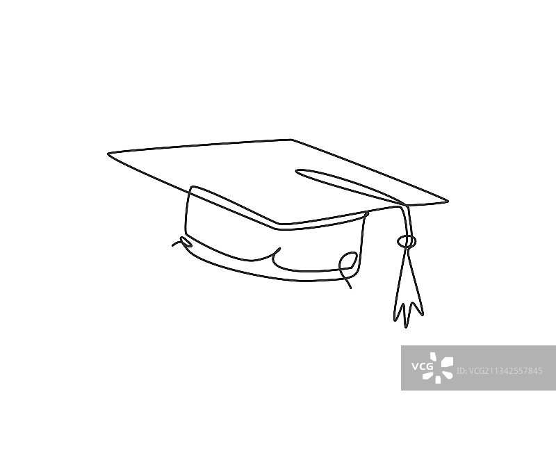 一笔画毕业帽图片素材