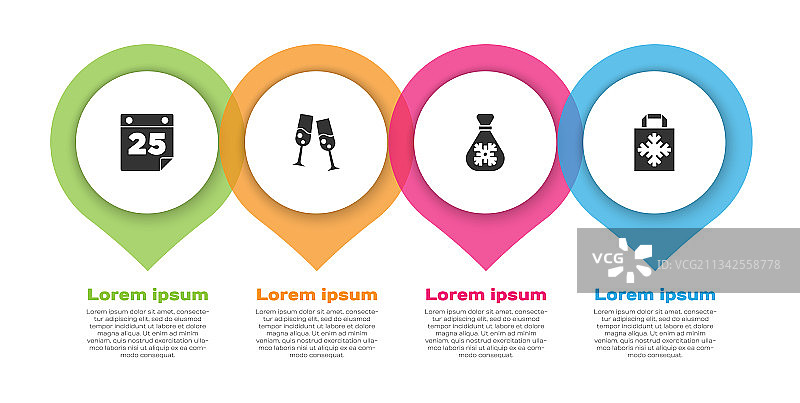 日历香槟圣诞老人礼品袋图片素材