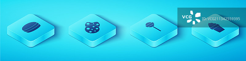 2.5D马卡龙饼干图标图片素材