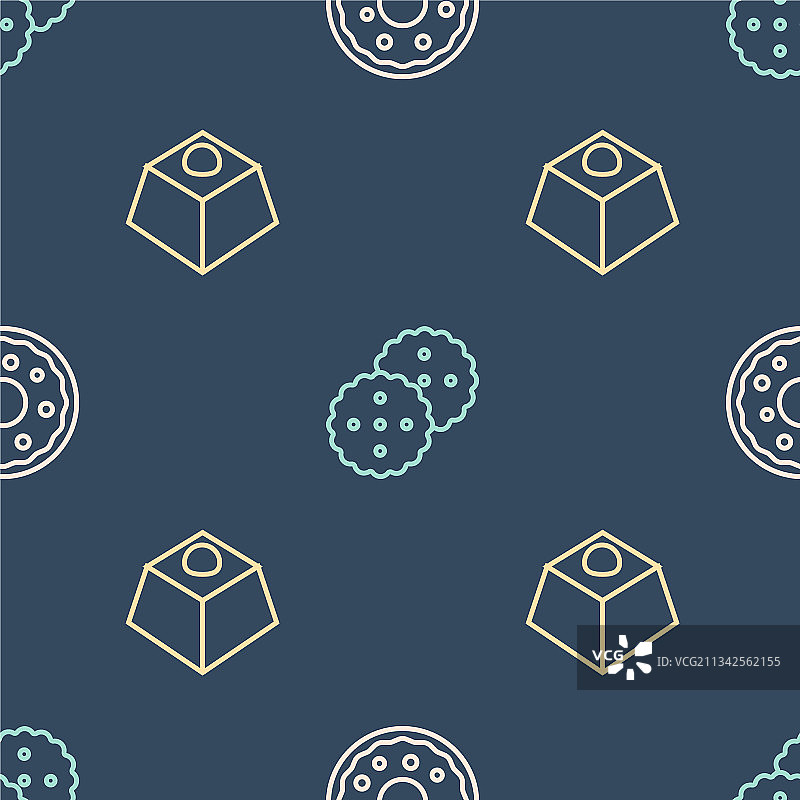 甜甜圈布朗尼巧克力蛋糕和曲奇饼干套餐图片素材