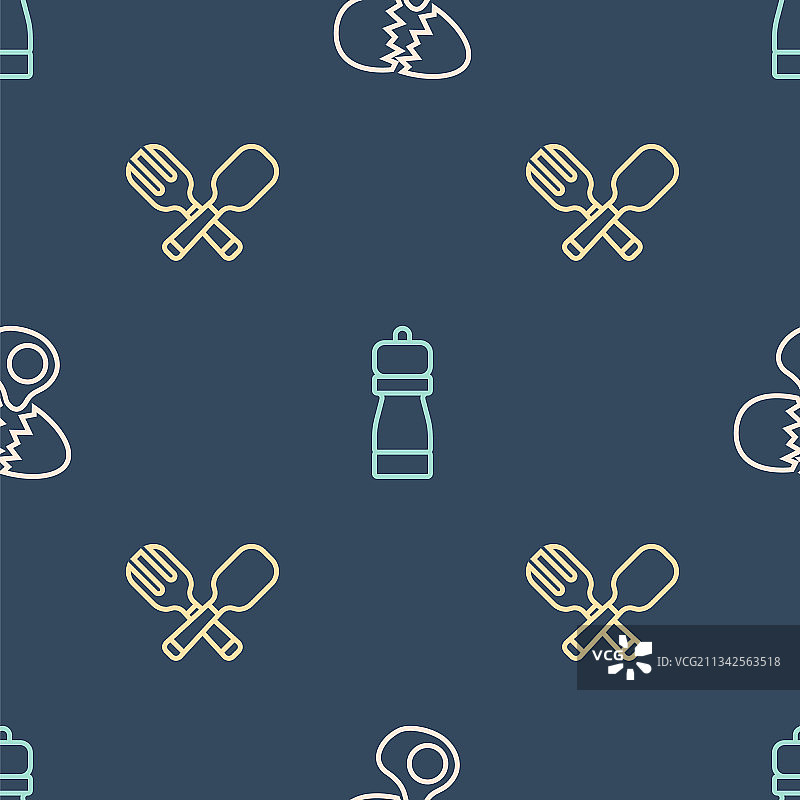 破鸡蛋、交叉的叉子和勺子图片素材