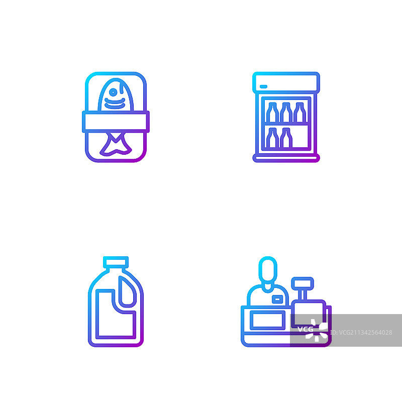 收银台上的收银员和瓶子图片素材