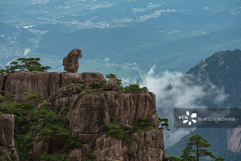 黄山石猴观海图片素材