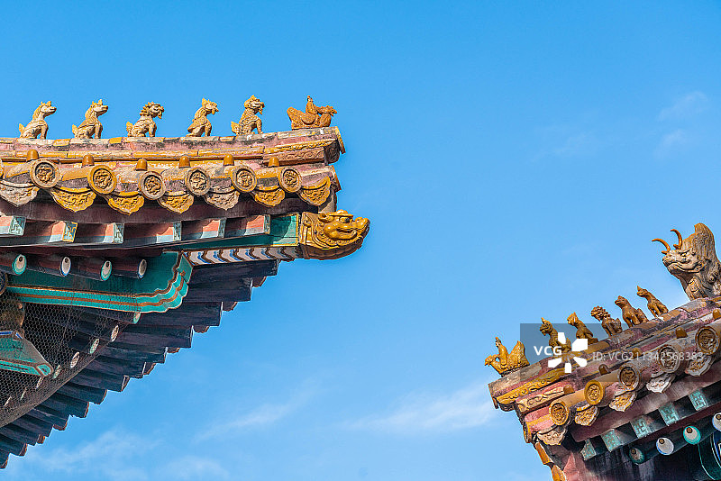 故宫屋脊上的神兽图片素材