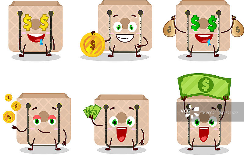 可爱的女士斜挎包卡通形象图片素材