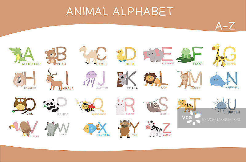 动物字母表图片素材