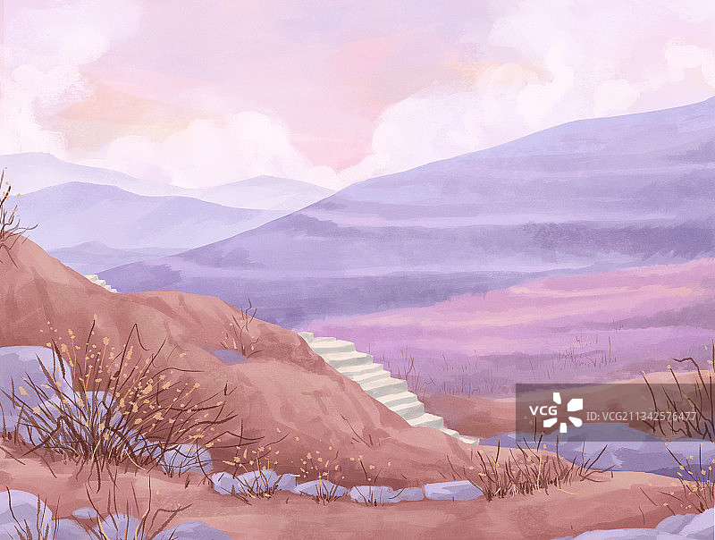 小清新风景节气插画立冬横版图片素材