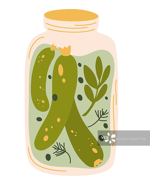 罐子里的泡菜，隔离的罐子腌黄瓜图片素材