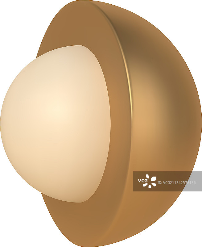 内部有3D球体的金色半球图片素材