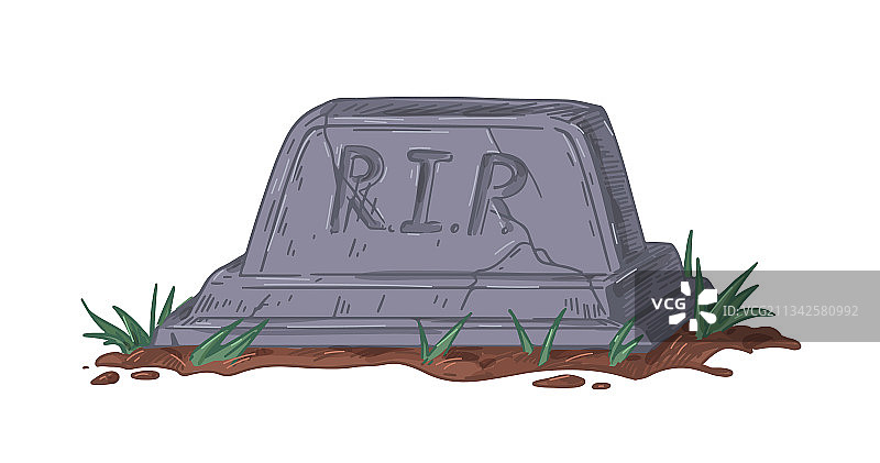 带有RIP铭文的花岗岩墓碑图片素材