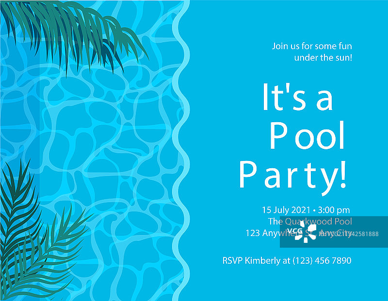 泳池派对海报宣传单banner模板图片素材