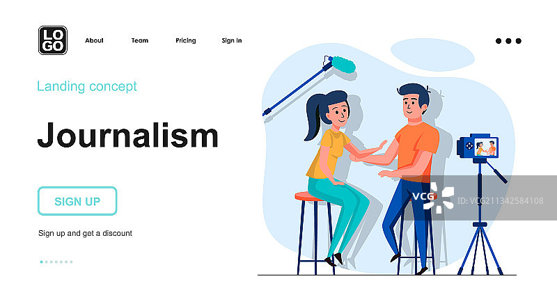 新闻网络概念采访录音图片素材