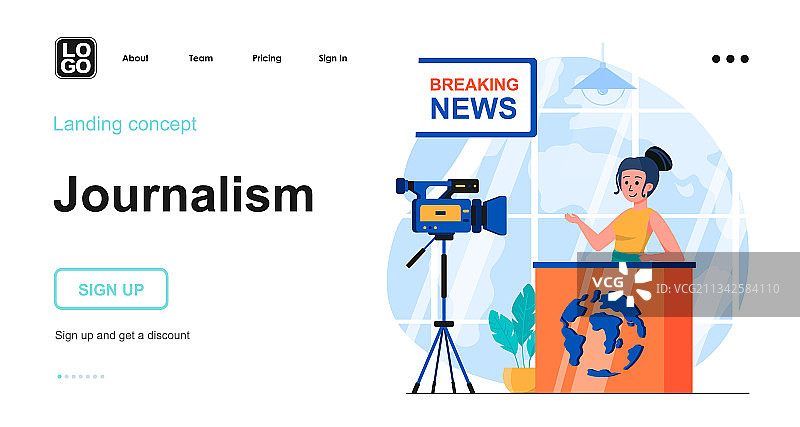 新闻业网络概念电视新闻节目图片素材