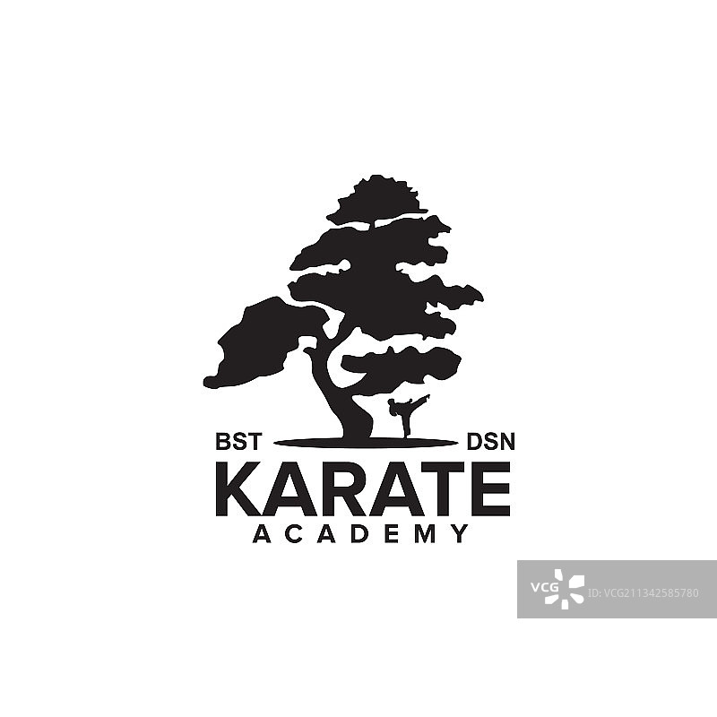 空手道培训学院Logo设计模板图片素材