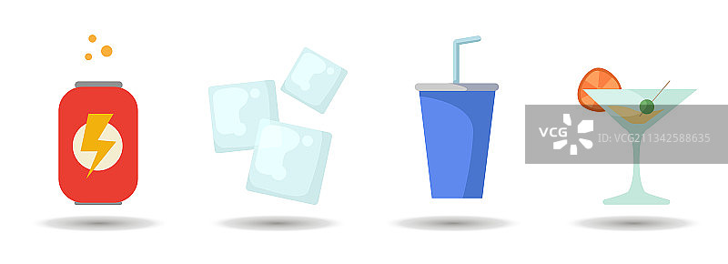 能量饮料鸡尾酒冰块剪贴画图片素材