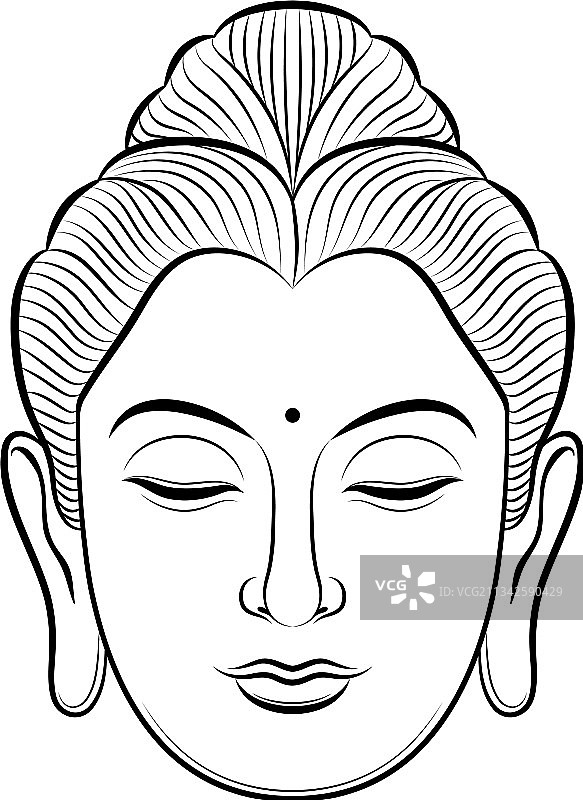 佛像头部线条艺术图片素材