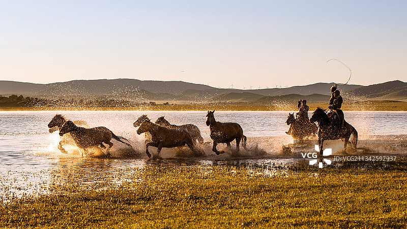 马踏水花图片素材
