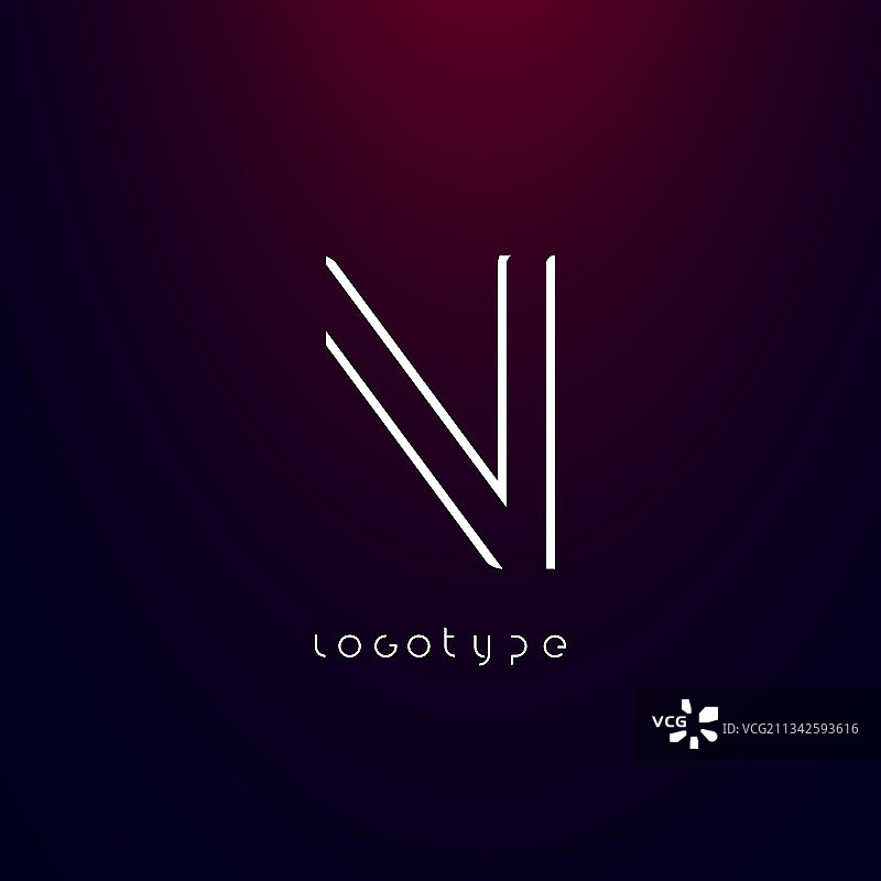 未来主义风格字母N简约设计图片素材
