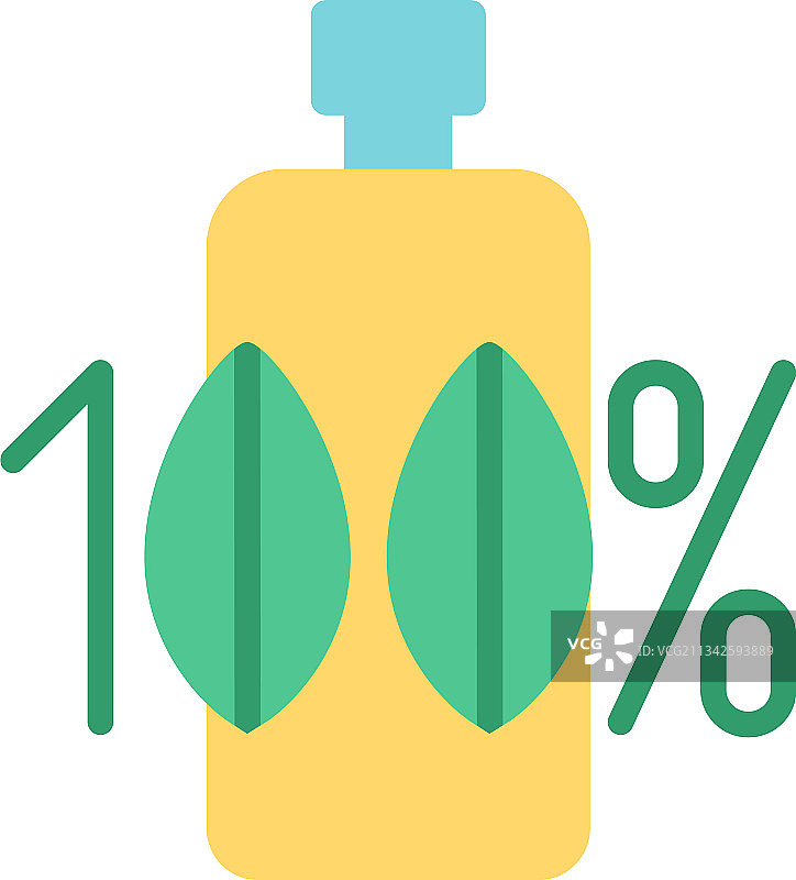 100%有机化妆品扁平风格图标图片素材
