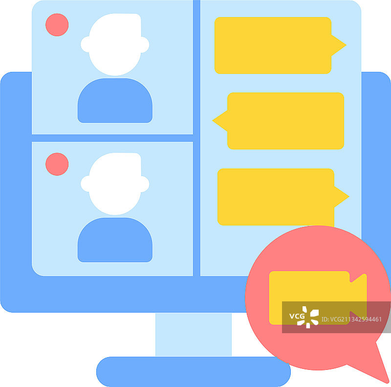 屏幕共享扁平风格图标图片素材