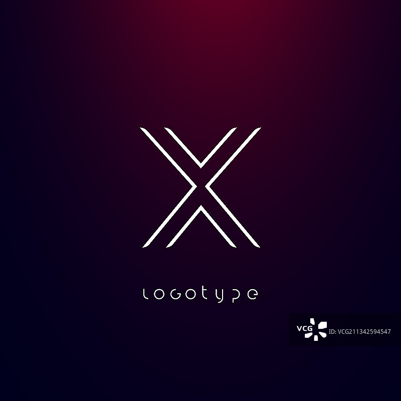 未来主义风格字母X简约设计图片素材