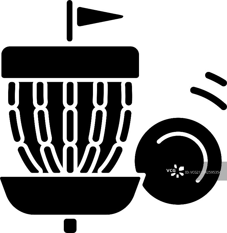 飞盘高尔夫黑色图标图片素材