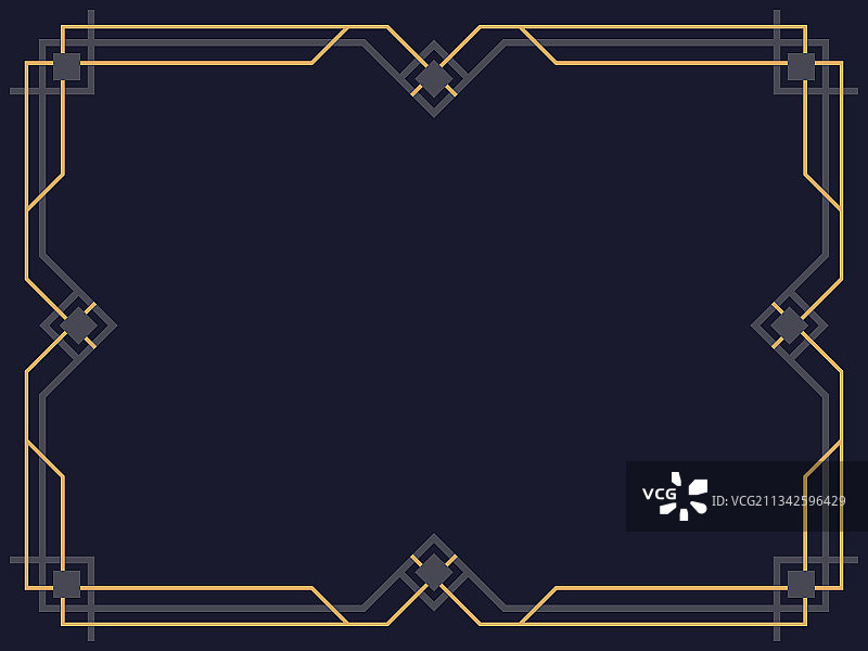 装饰艺术框架复古线性边框设计图片素材