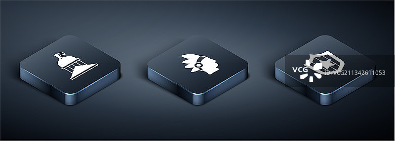 2.5D带星星的白色房屋盾牌图片素材