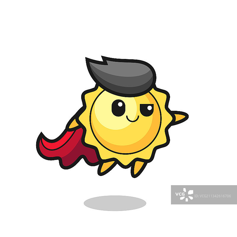 可爱的太阳超人角色正在飞行图片素材