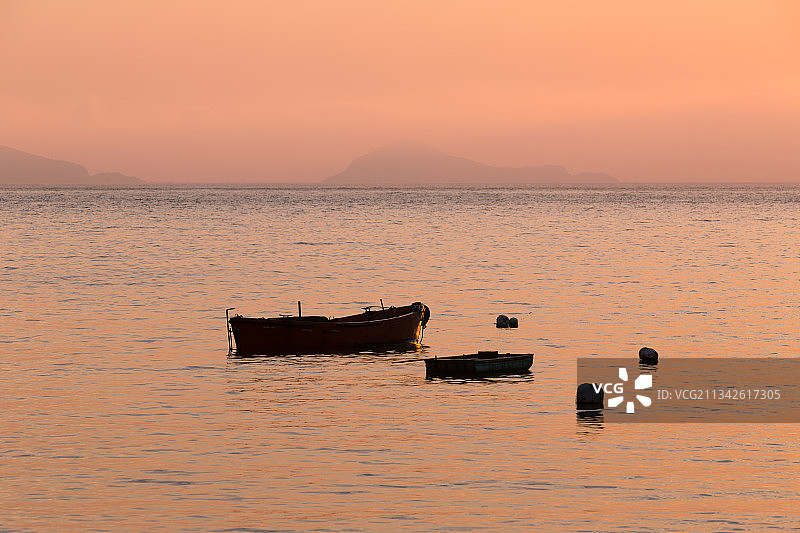 浙江省舟山市朱家尖清晨日出的风景图片素材
