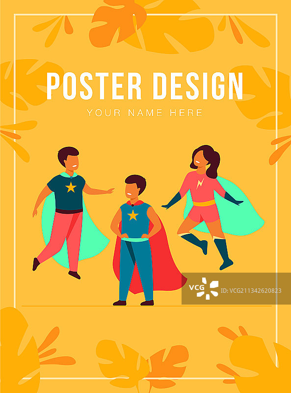 孩子们扮演超级英雄图片素材