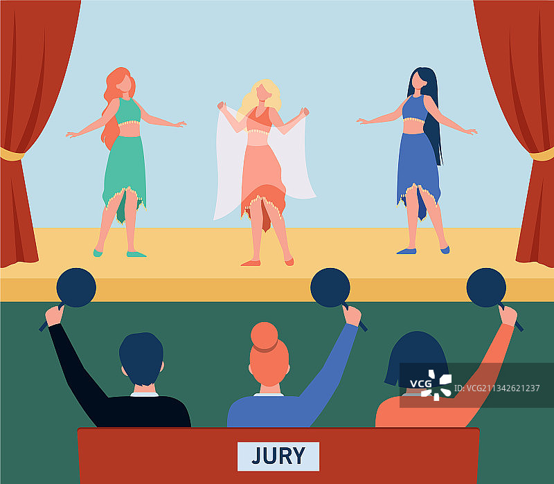 在舞蹈比赛中表演的女舞者图片素材