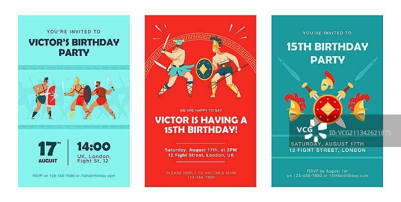 带有罗马竞技场的时尚邀请函设计图片素材