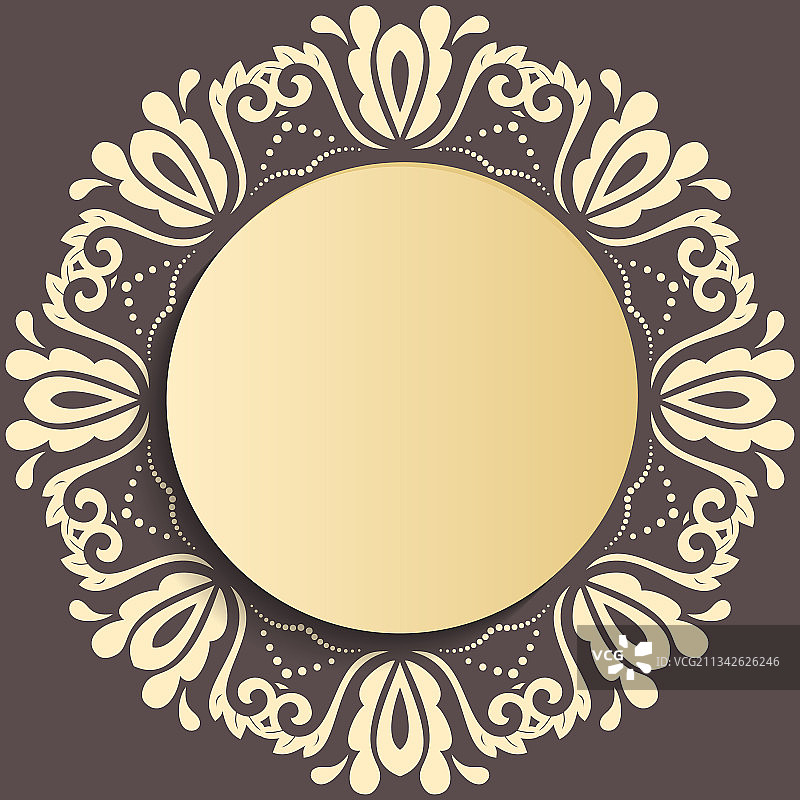 冬季花卉元素圆形框架图片素材