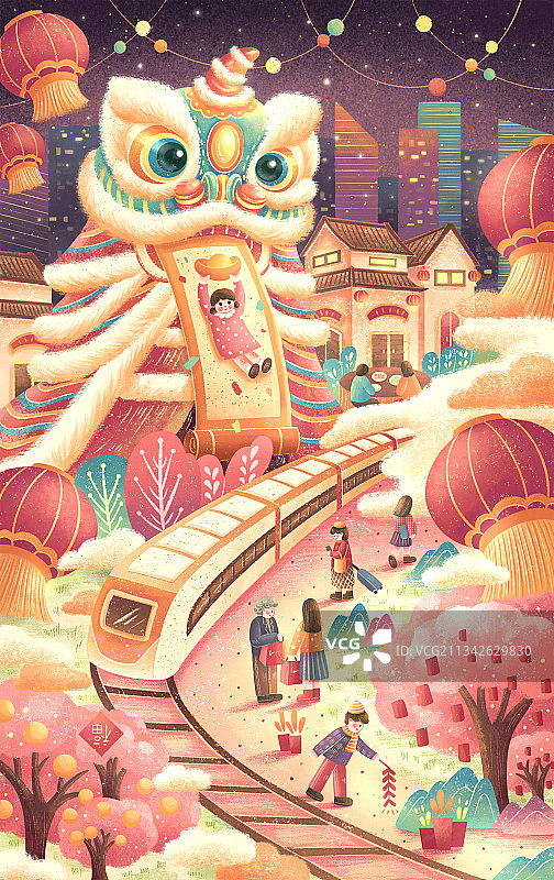 新年春运与年俗图片素材