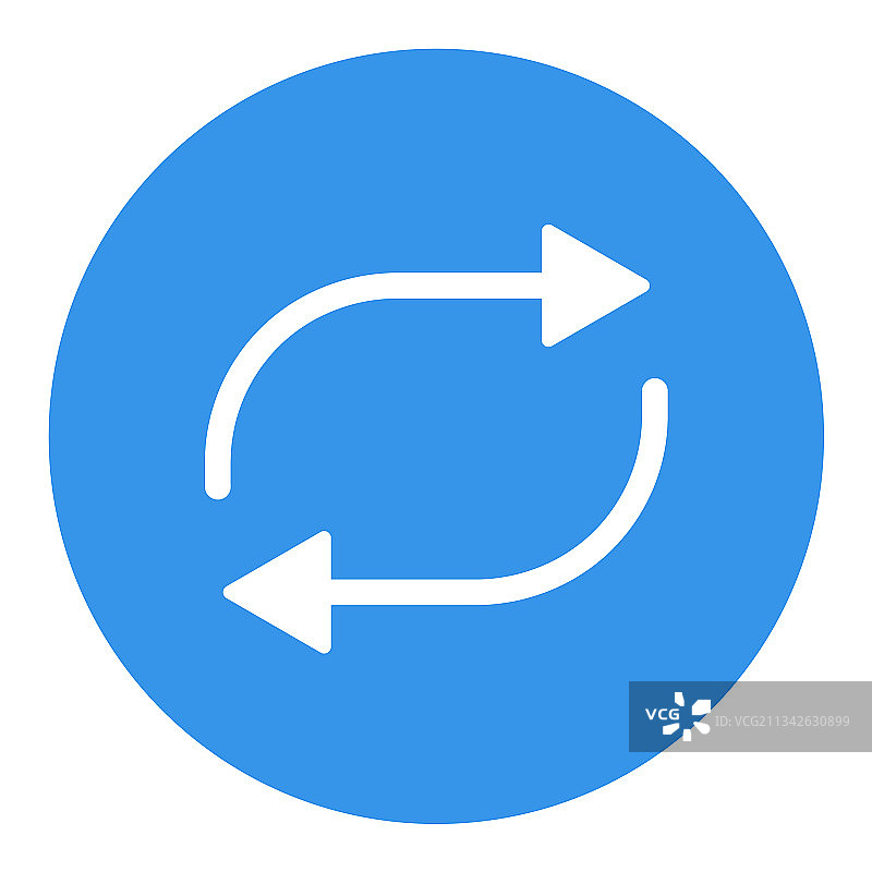 重复按钮扁平白色标志图标图片素材