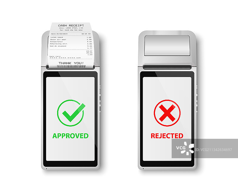 逼真的黑色3D支付机收据图片素材